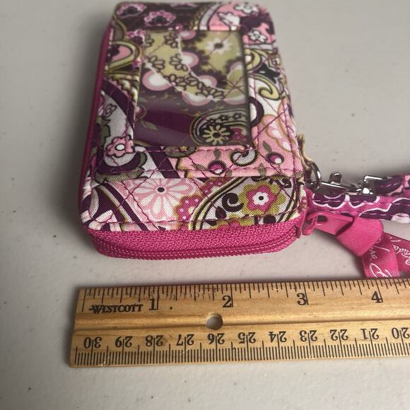 Vera Bradley Pink Wallet Very Berry Paisley All In One Wristlet ID Retired NWOT - Picture 11 of 12